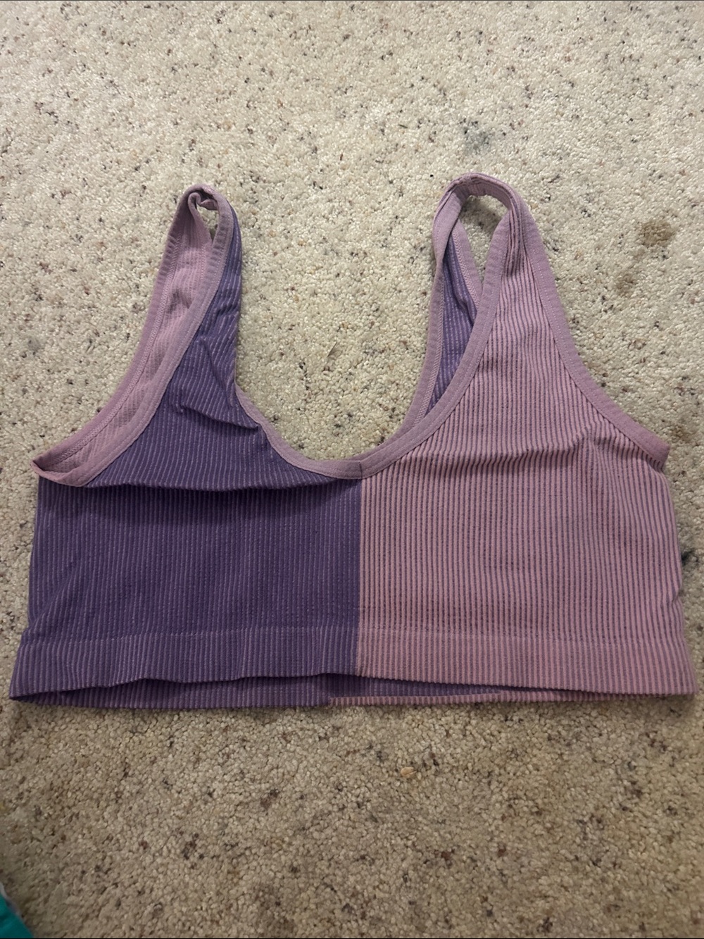 Colsie Purple Two Toned Light Support Sports Bra